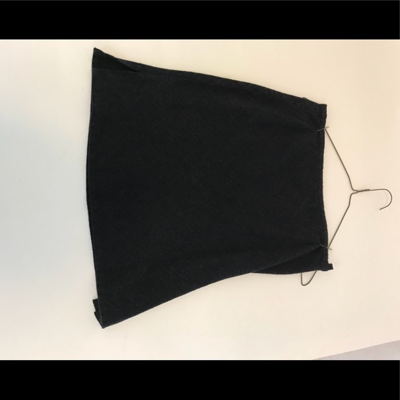 Limited dark gray wool skirt with silver stripes - Picture 3 of 5